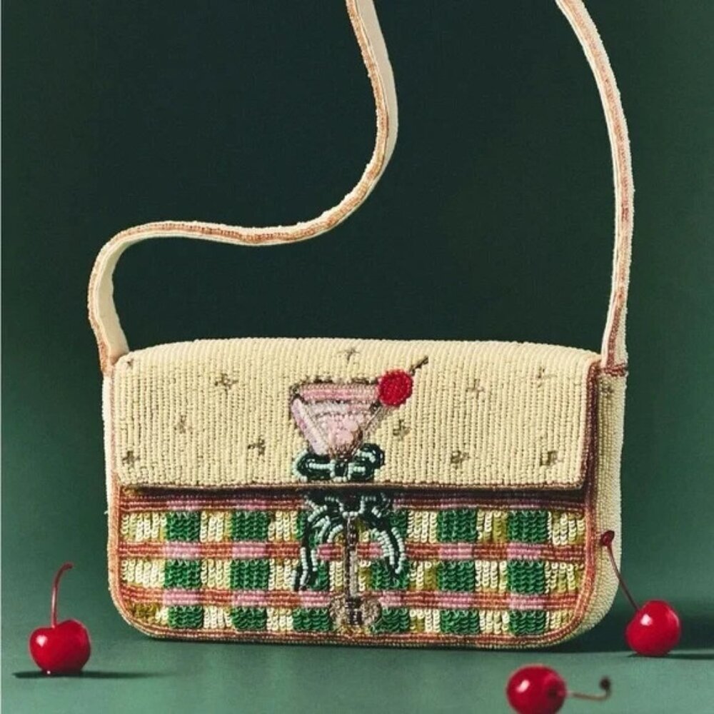 The Fiona Beaded Bag: Food & Drink Edition Plaid Martini - Picture 4 of 4